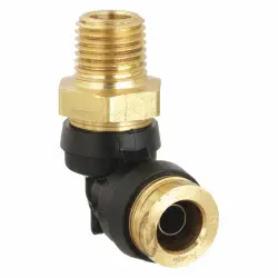 1/4" Tube x 1/8" Male NPT Parker PTC Composite DOT Push-to-Connect 90 Swivel Elbow
