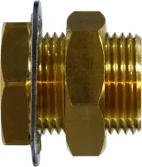3/8" Female NPT x 1-5/16"L Brass Pipe Bulkhead Anchor Coupling