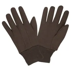 Large 9oz Brown 100% Cotton Clute Pattern Knit Wrist Jersey Glove