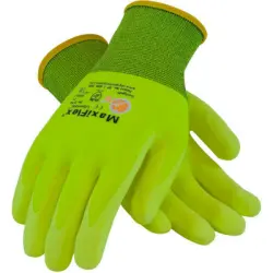 Medium MaxiFlex Ultimate Hi-Vis Lime Nitrile Micro-Foam Coated Nylon/Lycra Shell Glove