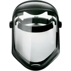 Uvex Bionic Clear Anti-Fog Face Shield Visor with Matte Black Frame & Hard Hat Adapter
