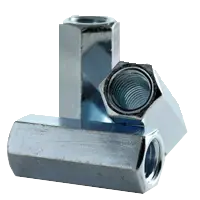 3/8"-16 x 9/16" x 1 3/4" Grade A Zinc Plated Steel Regular Hex Coupling Nut