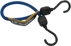 18" CargoLoc Blue Injection Molded Bungee Cord with Steel Hooks