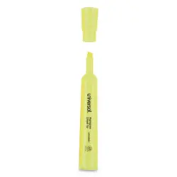 Desk Highlighters, Chisel Tip, Fluorescent yellow, Dozen