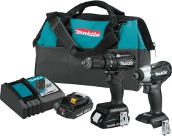 18V Makita LXT Sub-Compact Lithium-Ion Brushless Cordless Hammer Drill &amp; Impact Driver 2-Battery Combo Kit
