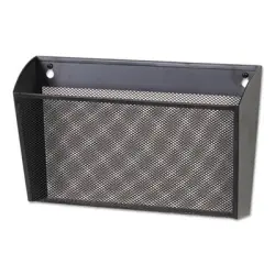 Metal Mesh Wall FileSingle Pocket, 14 1/8 x 3 3/8 x 8 1/8, Letter, Black