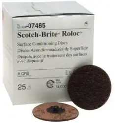 3" Type 3-TR 3M Scotch-Brite Roloc Brown Coarse Non-Woven Quick Change Surface Conditioning Disc