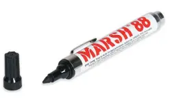 Black 1/8" Medium Bullet Tip Marsh 88 Valve Action Fast Dry Paint Marker