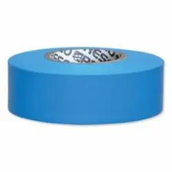 1-3/16" x 150ft Presco Taffeta Blue Glo 4.5mil PVC Fluorescent Roll Flagging Tape