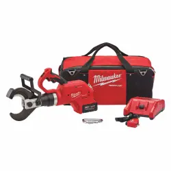 3" Milwaukee M18 FORCELOGIC Lithium-Ion Cordless Brushless Underground Cable Cutter 1-Battery, Carabiner, Charger & Bag Kit