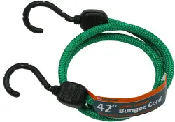 42" CargoLoc Green Injection Molded Bungee Cord with Steel Hooks