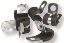 1-1/4" Dia 17/64" Hole Aluzinc Coated Steel EPDM Cushion Clamp