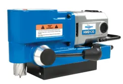 8A 115V 1-3/8" x 1" Capacity Hougen HMD130 Corded 450 RPM Ultra Low Profile Portable Magnetic Drill Kit