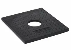 10lb Black Rubber Cortina EZ Grab Delineator Post 15.5" Square Base