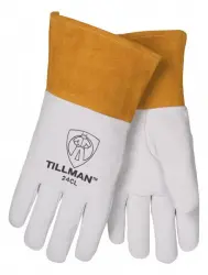 Medium Tillman 24C Premium Kidskin Leather Straight Thumb 4" Cuff TIG Welding Glove