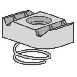 3/8"-16 Power-Strut SS Zinc Plated Steel Short Spring Channel Nut for 13/16" Channel