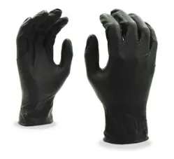 XL 6mil Black Nitrile Nitri-Cor Diamond Powder-Free Diamond Grip Disposable Gloves 100Ct