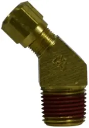 1/4" Tube x 1/8" Male NPT Brass Nylon Air Brake DOT Compression 45 Elbow
