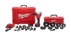 27pc 10-Ton Milwaukee M18 FORCELOGIC Lithium-Ion Cordless Brushless 1/2"-4" EXACT Knockout Tool Kit