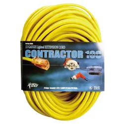50ft 12/3 AWG Southwire SJTW Yellow Vinyl Indoor/Outdoor Extension Cord