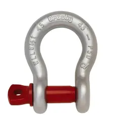5/8" 6500lb WLL Crosby G-209 Galvanized Carbon Steel Screw Pin Anchor Shackle