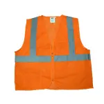 L Hi-Vis Orange Class 2 Polyester Mesh Zipper Front 2-Pocket Safety Vest