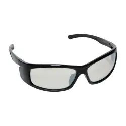 Vendetta Indoor/Outdoor Anti-Scratch Lens Black Gloss Frame Integrated Side Shield Safety Glasses